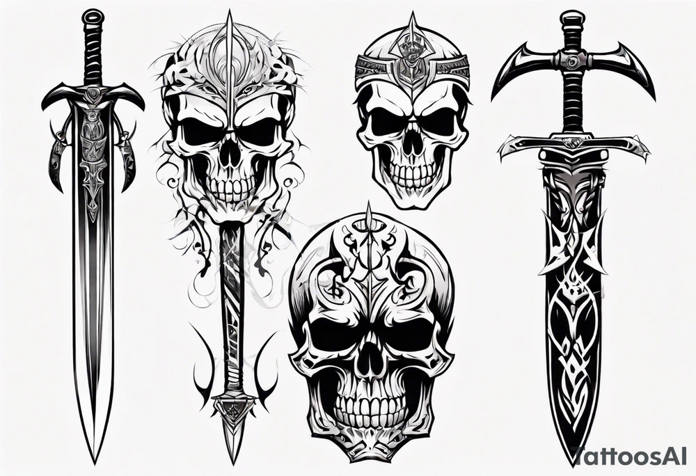 skull sword tattoo idea