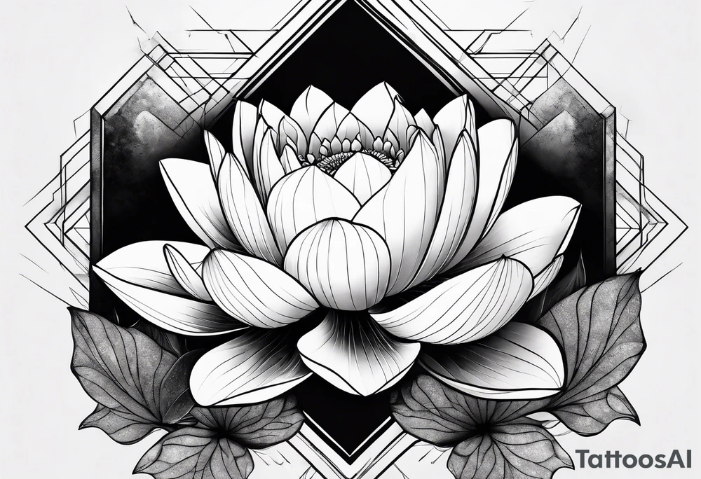 Lotus flower growing out of a pile of ashes tattoo idea