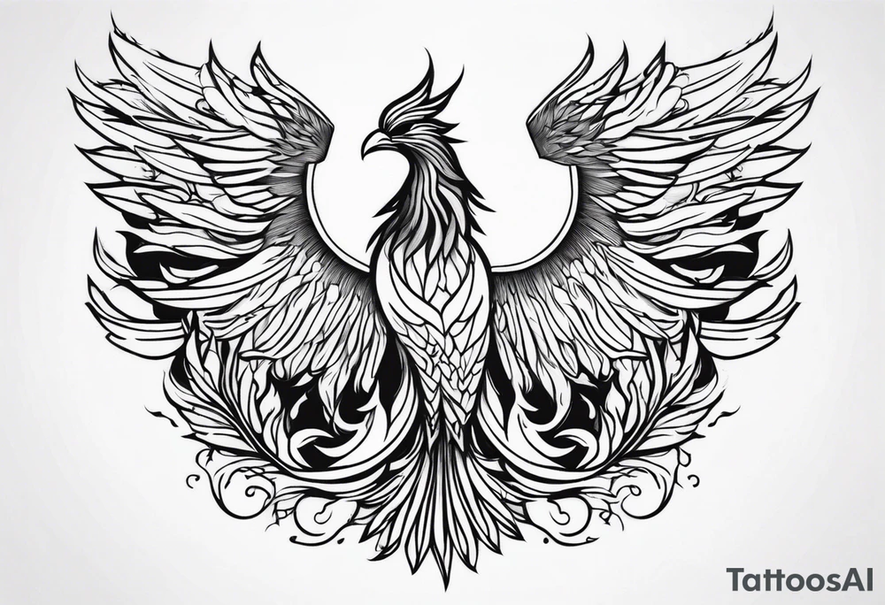 phoenix in fire tattoo idea