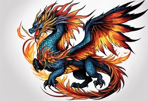 phoenix fighting dragon tattoo idea