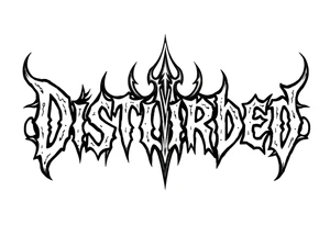 Lettering metal neotribal of the word Disturbed tattoo idea
