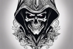 Sexy male grim reaper tattoo idea
