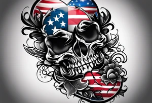 Make a tattoo an american flag that demonstrates the love and pride of my origins tattoo idea