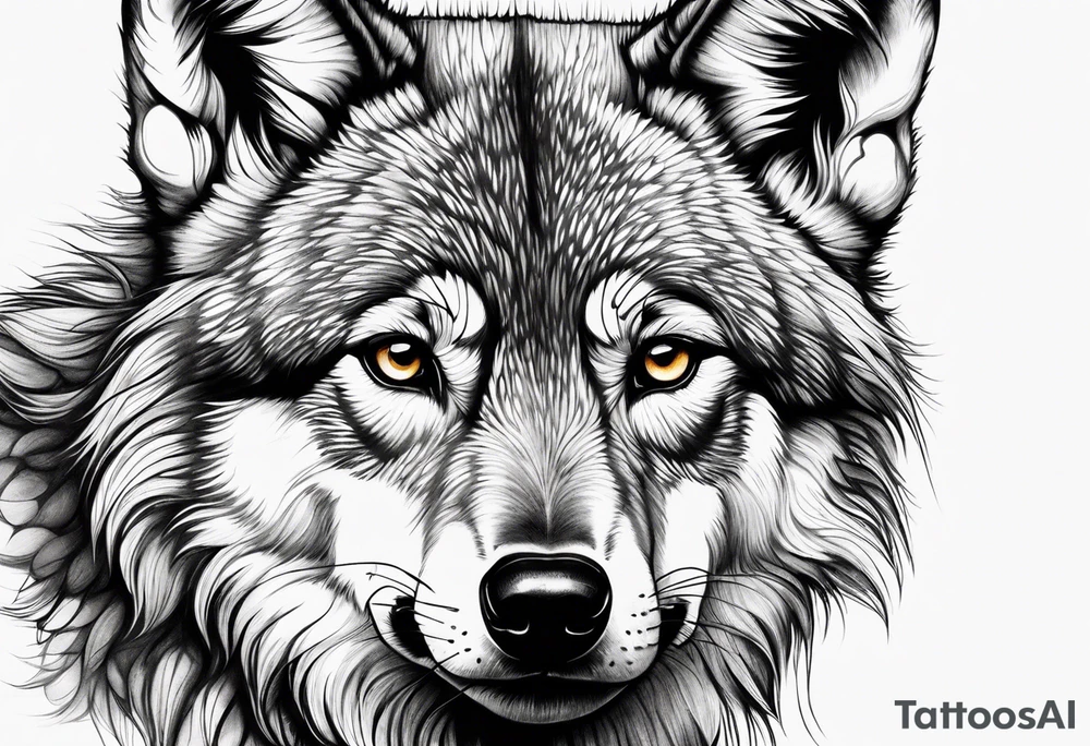 baby wolf tattoo idea