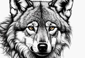 baby wolf tattoo idea