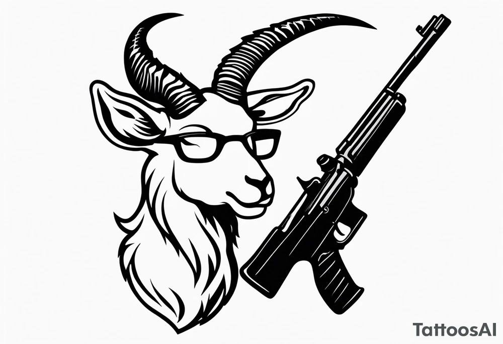 capricorn with sunglasses and a shotgun tattoo idea