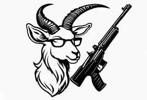 capricorn with sunglasses and a shotgun tattoo idea