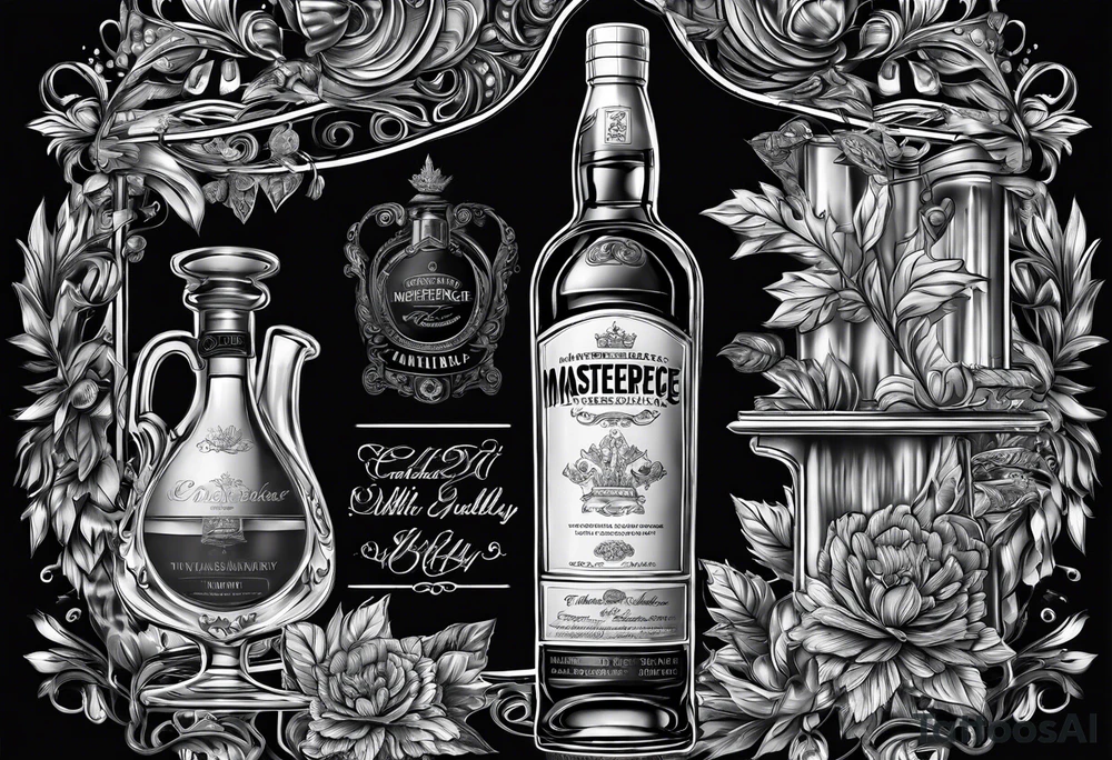 Canadian whiskey bottle tattoo idea