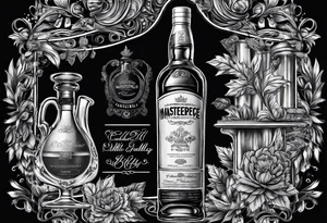 Canadian whiskey bottle tattoo idea