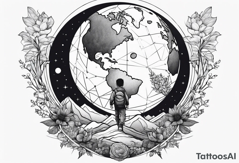 a child who carries the earth on his back tattoo idea