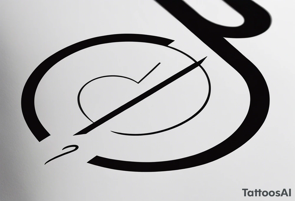 Minimalist tattoo with ultra-thin lines, where the number 22 is the main element, representing luck and eternal love with my girlfriend. The design should be subtle and elegant, with an abstract or geometric detail symbolizing our bond and special connection. Ideally in black and white, with a modern and timeless style, perfect for the forearm, chest, or behind the ear tattoo idea