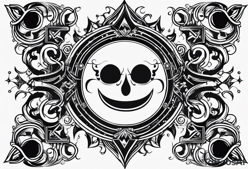 "Ω" symbol black magic style tattoo idea