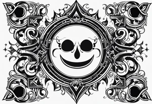 "Ω" symbol black magic style tattoo idea