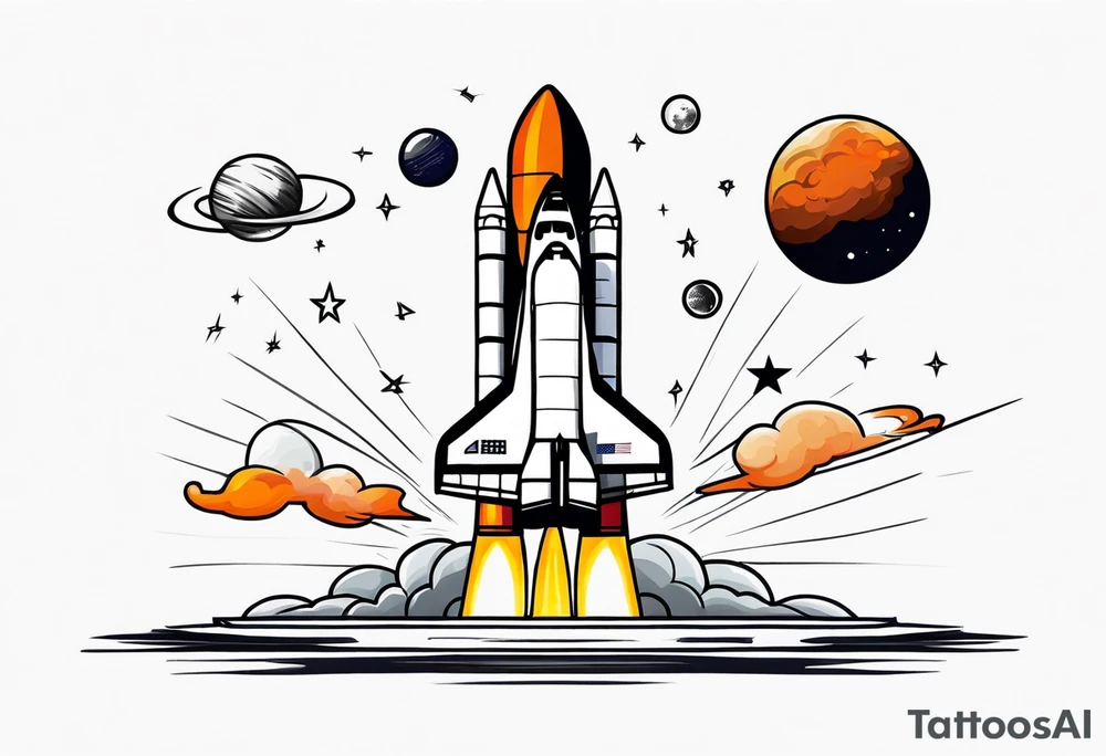 space shuttle launch tattoo idea