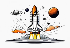 space shuttle launch tattoo idea