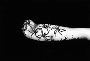 Spiders crawling down arm tattoo idea