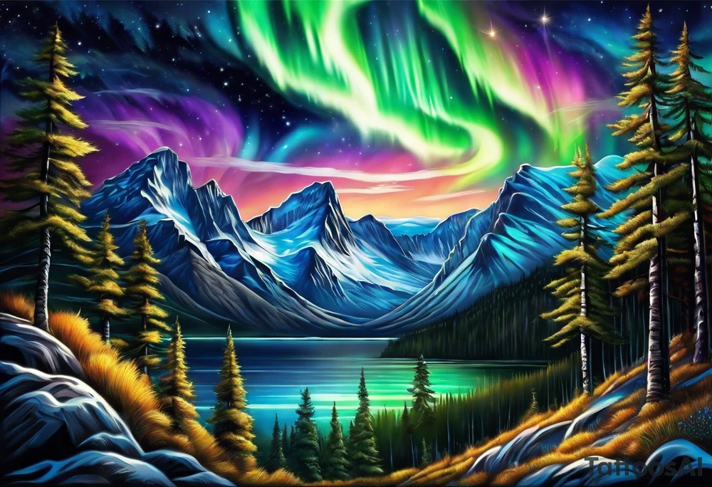 Northern lights
Half sleeve design tattoo idea