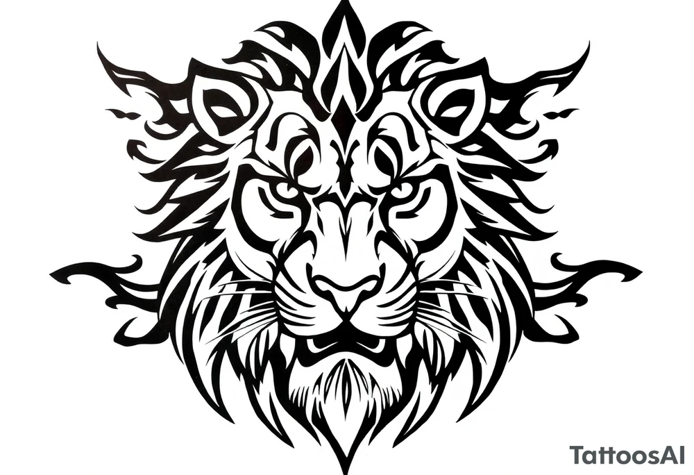 powerful majestic lion, close-up tattoo idea