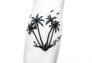 Zoe BOYZ with palm trees and flames tattoo idea