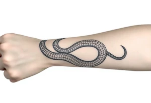 mystical snake wrapped around the whole forearm tattoo idea