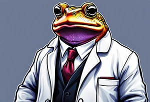 Toad in a lab coat tattoo idea