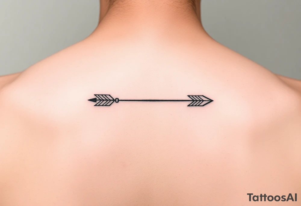 Tiny thin fine line arrow tattoo idea