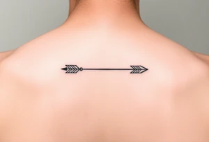 Tiny thin fine line arrow tattoo idea