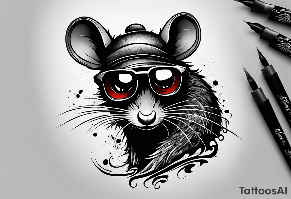 Black rat tattoo idea