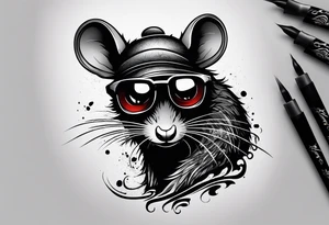 Black rat tattoo idea