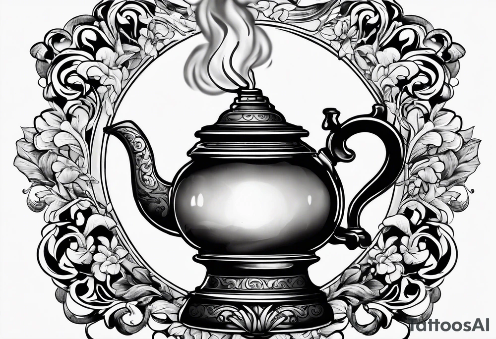 Extinguished oil lamp with smoke tattoo idea