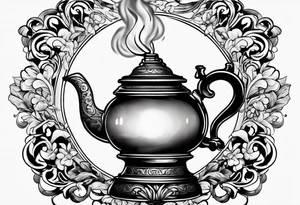 Extinguished oil lamp with smoke tattoo idea
