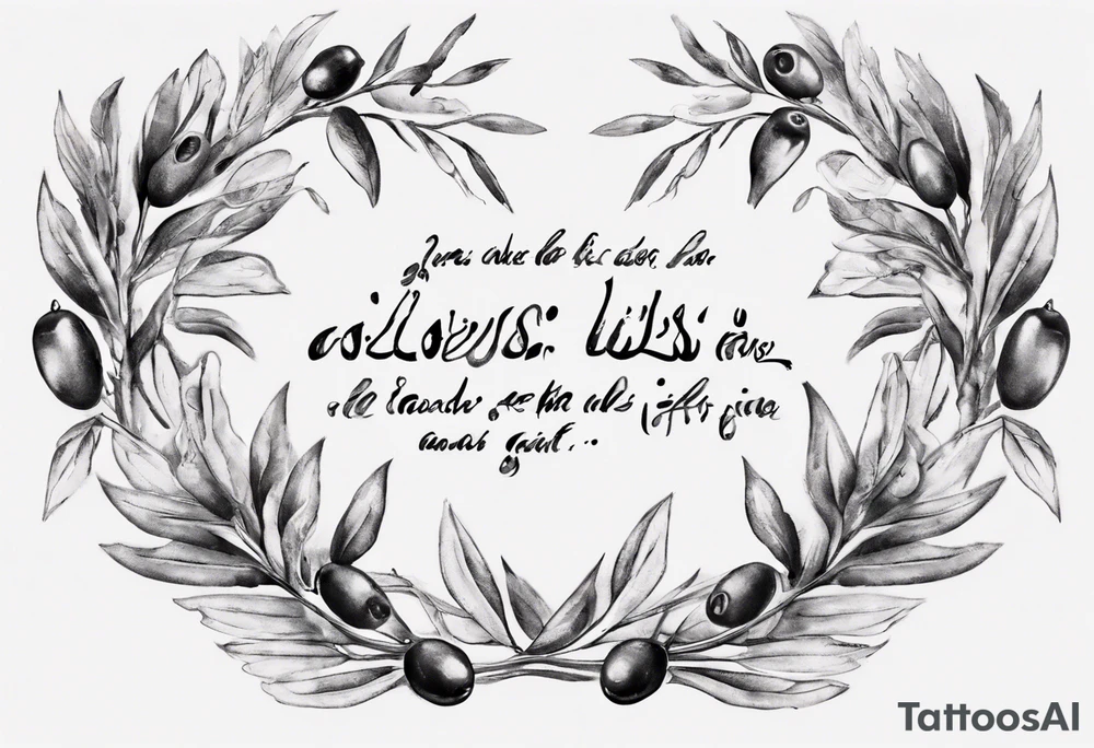 I want this quote near my rib cage with olives and olive branches designed into or around it:
لكَ شيءٌ في هذا العَالَم..فَقُم! tattoo idea