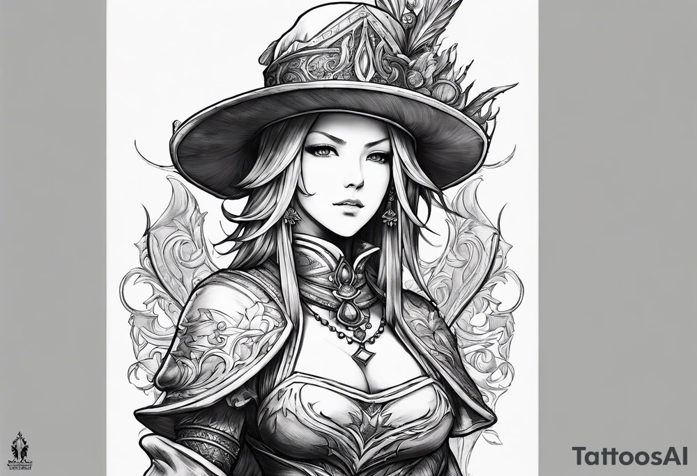 Beatrix from Final Fantasy 9 wielding Save the Queen tattoo idea