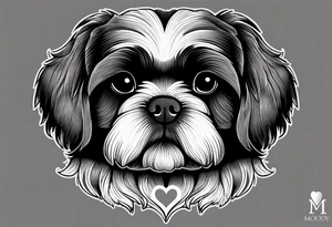 Shih Tzu, love, my heart last name Moody tattoo idea