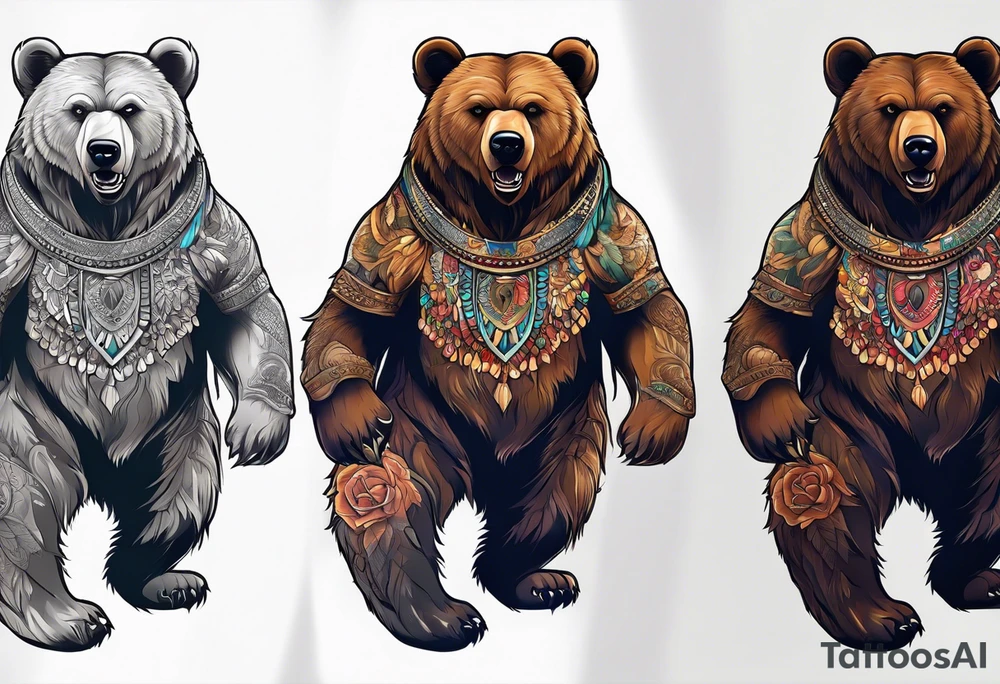 Dancing bear tattoo idea