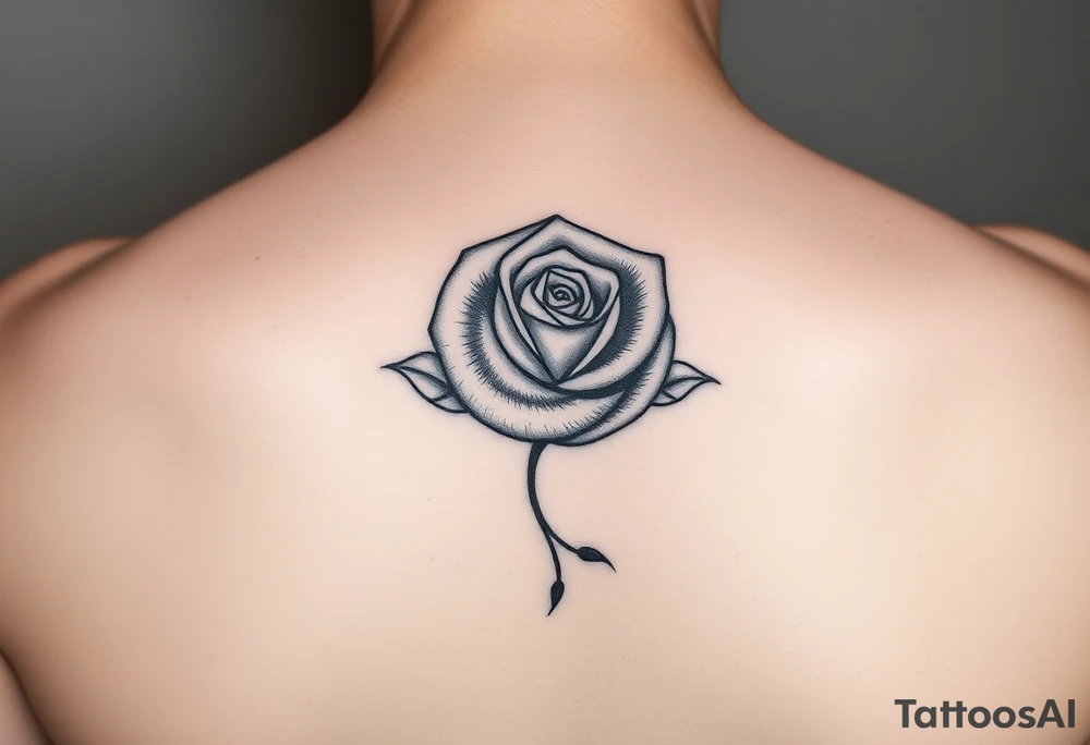 I have a small crescent moon tattoo. I want to cover it up with a rose tattoo. So I would like a rose tattoo with a crescent moon incorporated into it. I want the petal to be the moon shaped tattoo idea