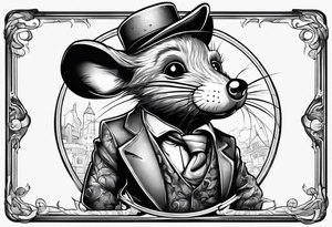 Unhinged rat in unpredictable situations tattoo idea