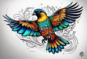 Flying bird on shoulder blade tattoo idea