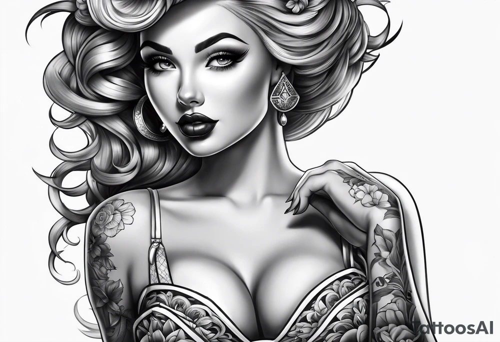 Pinup girl tattoo idea
