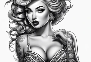 Pinup girl tattoo idea