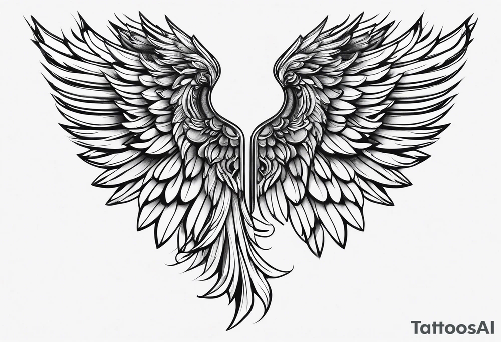 Angel wing tattoo for  leg tattoo idea