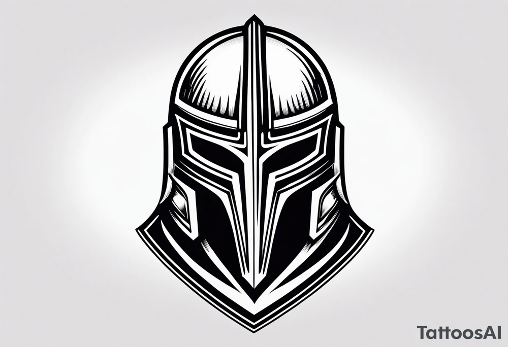 simple knight helmet 
woodcut stamp style tattoo idea