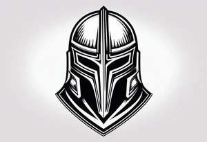 simple knight helmet 
woodcut stamp style tattoo idea