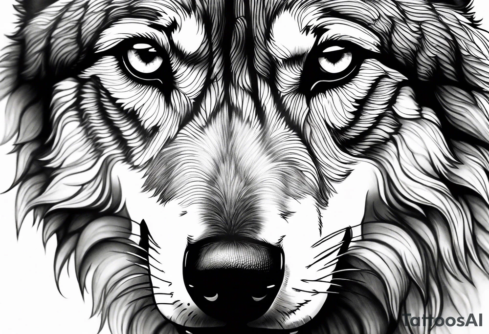 Eyes of a wolf tattoo idea