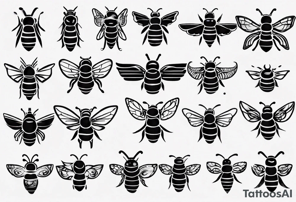 biene mit freundlichem gesicht tattoo idea