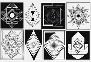 Vishesh, tauras, virgo, roman, alexandar, godly, otherworldy, geometry tattoo idea