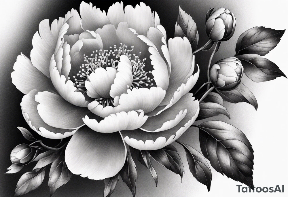 peony flowers tattoo idea