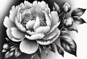 peony flowers tattoo idea