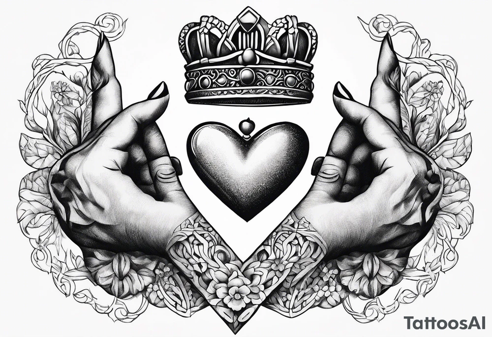 Irish claddagh with hands tattoo idea