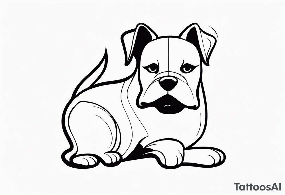 whistling cartoon dog tattoo idea
